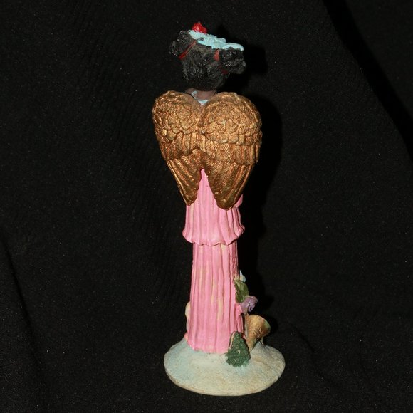 African angel figurine playing lute approx 6" tall - Picture 2 of 5